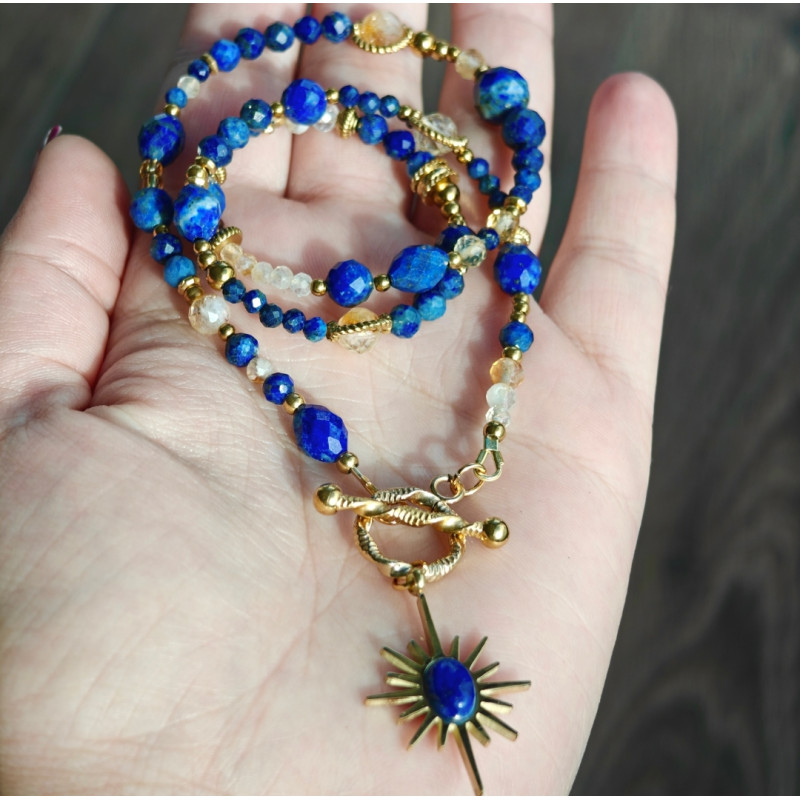 Klasyczny lapis lazuli cytryn