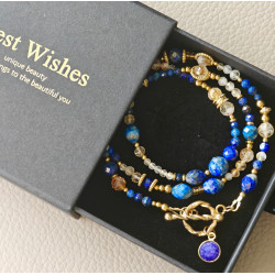 Długi lapis lazuli cytryn kryształ