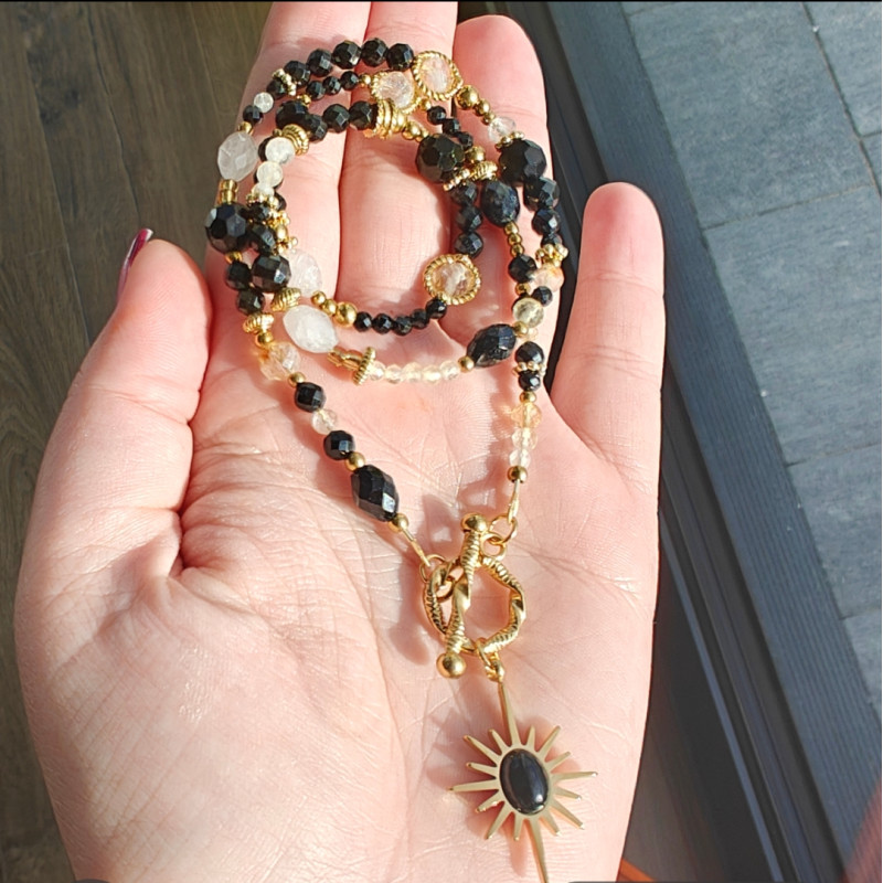 Klasyczny turmalin cytryn kryształ