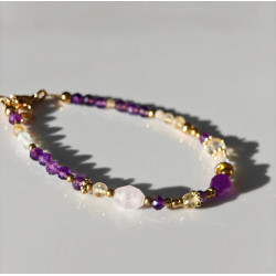 Bransoletka ametyst kryształ cytryn