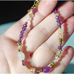 Bransoletka ametyst kryształ cytryn