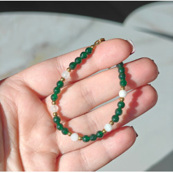 Bransoletka szmaragd kamień księżycowy