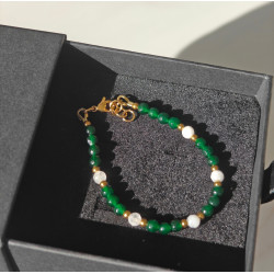 Bransoletka szmaragd kamień księżycowy