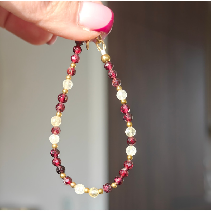 Bransoletka granat cytryn