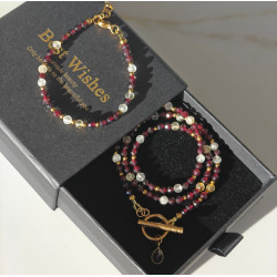 Bransoletka granat cytryn