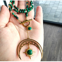 Klasyczny malachit lunula i słońce