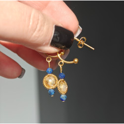 Kolczyki lapis lazuli cytryn
