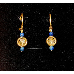 Kolczyki lapis lazuli cytryn