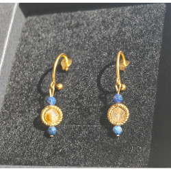 Kolczyki lapis lazuli cytryn