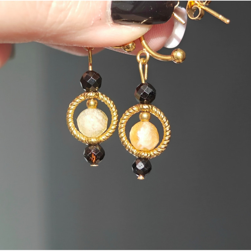 Kolczyki turmalin cytryn