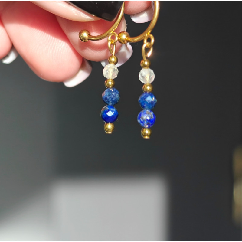 Kolczyki lapis lazuli cytryn