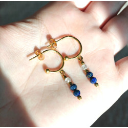 Kolczyki lapis lazuli cytryn