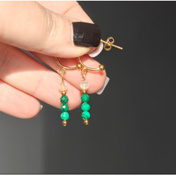 Kolczyki malachit cytryn