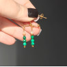 Kolczyki malachit cytryn