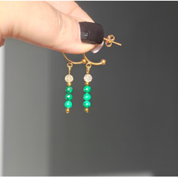 Kolczyki malachit cytryn