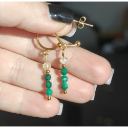 Kolczyki malachit cytryn