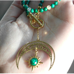 Klasyczny malachit cytryn lunula