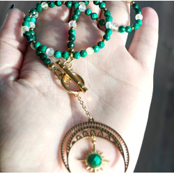 Klasyczny malachit cytryn lunula