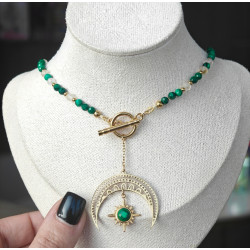 Klasyczny malachit cytryn lunula