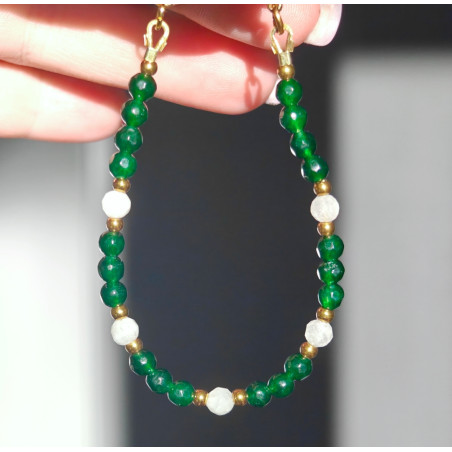 Bransoletka szmaragd kamień księżycowy