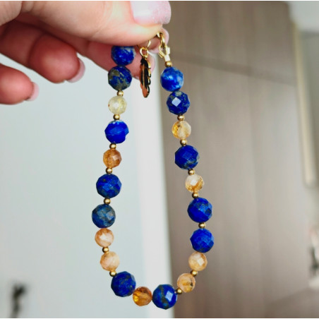 Bransoletka lapis lazuli i cytryn