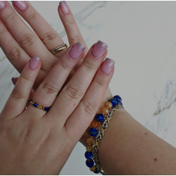 Bransoletka lapis lazuli i cytryn