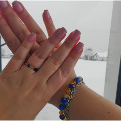 Bransoletka lapis lazuli i cytryn