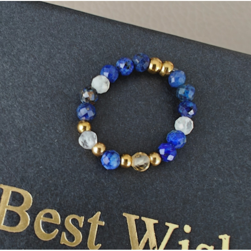 Pierścionek lapis lazuli cytryn