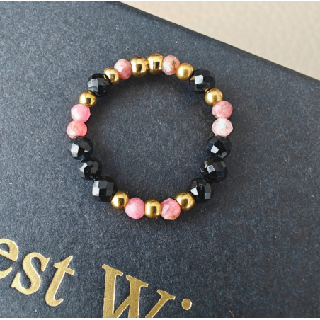 Pierścionek turmalin rodonit