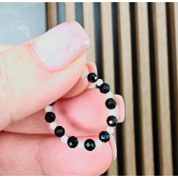 Pierścionek turmalin kamień księżycowy