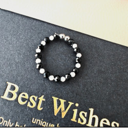 Pierścionek turmalin kamień księżycowy