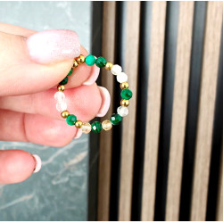 Pierścionek malachit i cytryn