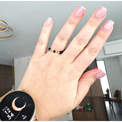 Pierścionek turmalin i kamień księżycowy