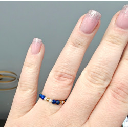 Pierścionek lapis lazuli i kamień księżycowy