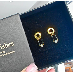 Kolczyki okrągłe turmalin cytryn