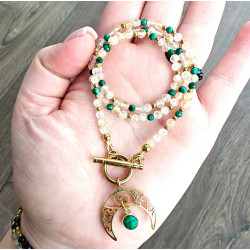 Klasyczny cytryn i malachit