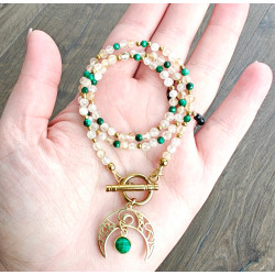 Klasyczny cytryn i malachit