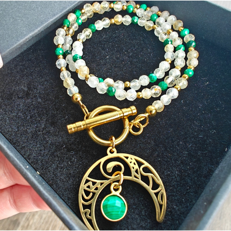 Klasyczny cytryn i malachit