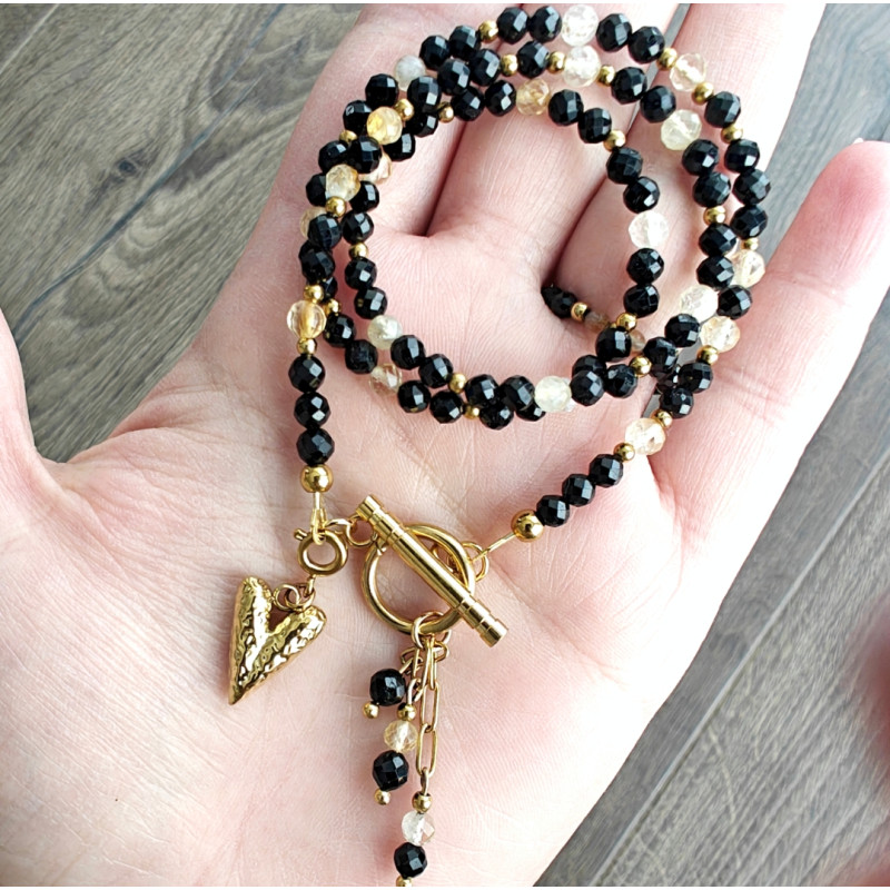 Klasyczny turmalin i cytryn