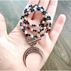 Dlugi turmalin cytryn i szafir z lunula