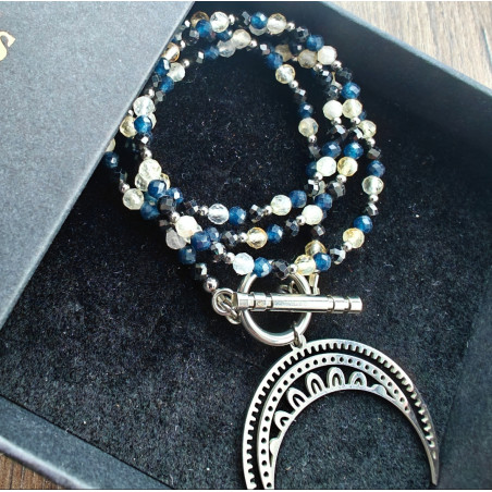 Dlugi turmalin cytryn i szafir z lunula