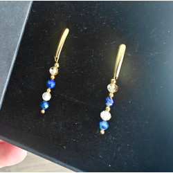 Kolczyki wiszące lapis lazuli cytryn