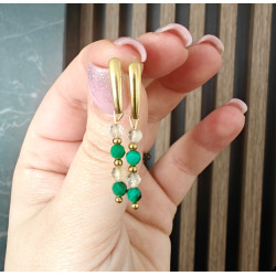 Kolczyki wiszące malachit...