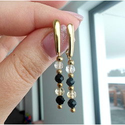 Kolczyki wiszące turmalin i...