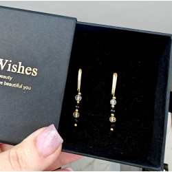 Kolczyki wiszące turmalin i cytryn