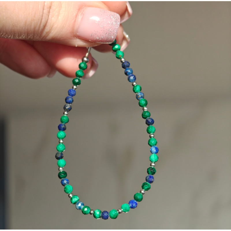 Bransoletka malachit i sodalit