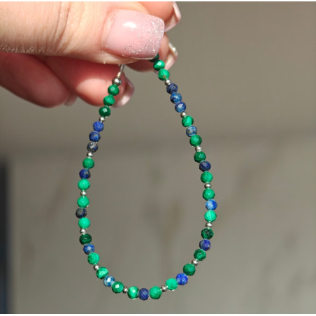 Bransoletka malachit i sodalit