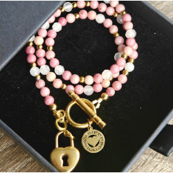 Klasyczny rodonit i kwarc różowy