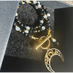 Klasyczny  turmalin i cytryn półksiężyc