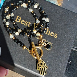 Klasyczny  turmalin i cytryn ręka fatimy